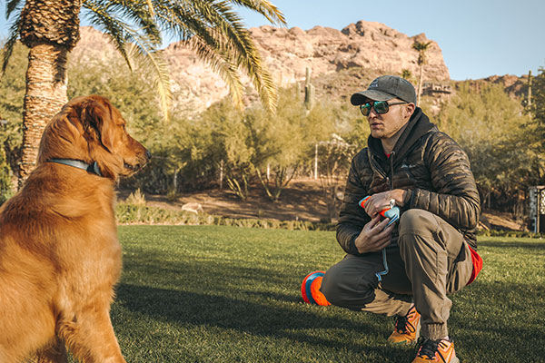 Tom working out-of-state training a dog